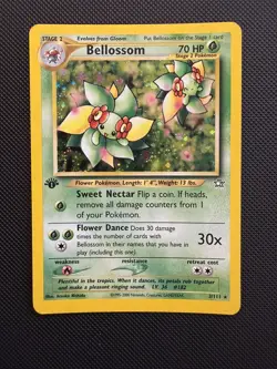 Bellossom - 3/111 - Pokemon Neo Genesis - 1st Edition Holo Rare Card WOTC - LP - Image 5