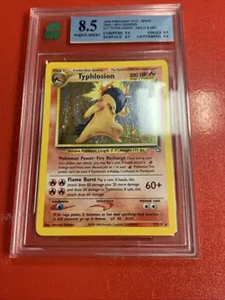 Typhlosion 17/111 Rare Neo Genesis Pokemon Unlimited Holo MNT 8.5 Graded - Image 1