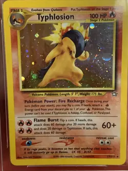 Typhlosion 17/111 Rare Neo Genesis Pokemon Unlimited Holo MNT 8.5 Graded - Image 2