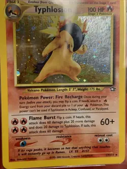 Typhlosion 17/111 Rare Neo Genesis Pokemon Unlimited Holo MNT 8.5 Graded - Image 3