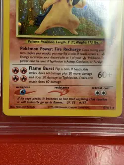 Typhlosion 17/111 Rare Neo Genesis Pokemon Unlimited Holo MNT 8.5 Graded - Image 4