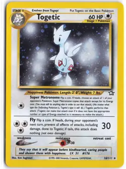 Togetic 16/111 Holo Rare Neo Genesis Pokemon Unlimited Holo LP - Image 1