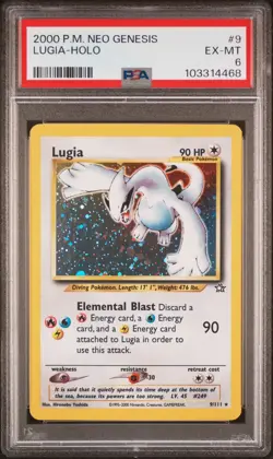 PSA 6 Lugia 9/111 Neo Genesis Unlimited Holo Rare English 2000 - Image 1