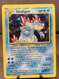 Pokemon TCG Feraligatr 4/111 Neo Genesis Holo Rare VTG WOTC 2000 LP - Image 1