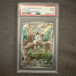2025 MEOWTH ILLUSTRATION RARE IR FULL ART PHANTASMAL FLAMES POKEMON PSA 9 #106 - Image 1