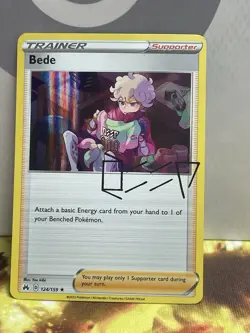Pokemon TCG Bede 124/159 Crown Zenith Holo pack Fresh Mint - Image 1