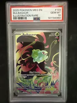 POKEMON BULBASAUR 133/132 S&V ILLUSTRATION RARE MEGA EVOLUTION 2025 PSA 10 - Image 1