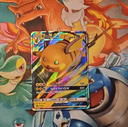 Pokemon Card Raichu GX SM213 Black Star Promo Full Art Rare Holo TCG - Image 1