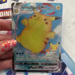 Pokemon Pikachu TCG Surfing VMAX Holo Card 009/025 Celebrations Full Art Rare - Image 2