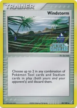 NM-Mint Windstorm - 85/100 - Uncommon - Reverse Holo Pokemon Crystal Guardians - Image 1