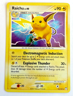 Pokemon TCG Raichu LP 15/123 Holo Rare Mysterious Treasures Pokemon Card - Image 1