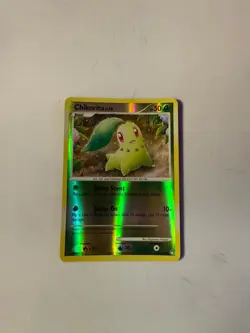 CHIKORITA 77/123 COMMON MYSTERIOUS TREASURES POKEMON REVERSE HOLO NEAR MINT - Image 1