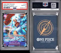 2025 ONE PIECE ENGLISH VERSION 2ND ANNIVERSARY SET #119 MONKEY D. LUFFY PSA 10 - Image 1