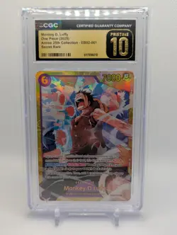 One Piece Extra Booster Anime 25th Collection Monkey D Luffy EB02-061 SEC CGC 10 - Image 1
