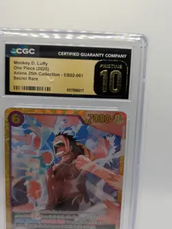 One Piece Extra Booster Anime 25th Collection Monkey D Luffy EB02-061 SEC CGC 10 - Image 3