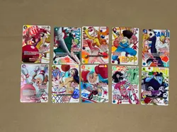 NM English Round 1 One Piece TCG Promos - 10 Straw Hat Cards (Full Set) Luffy - Image 1