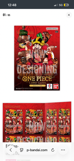 One Piece 29th Anniversary Premium 8-Card Collection ENGLISH Luffy P-159 - Image 1