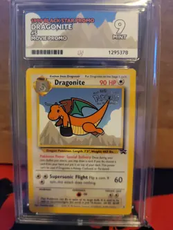 Pokemon Dragonite Black Star Promo #5 the First Movie Promo WOTC ACE 9 - Image 1