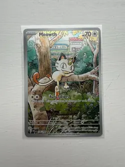 Pokemon TCG Card Meowth 106/094 Phantasmal Flames Illustration Rare - NM - Image 1