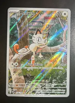 Pokemon TCG Meowth 106/094 Phantasmal Flames Illustration Rare NM - Image 1