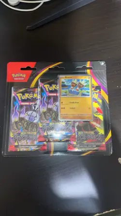 Pokemon TCG Mega Evolution Pitch Black Sealed 3-Pack Blister Binacle Promo - Image 1