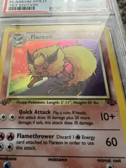 Flareon Holo 1st Edition PSA 8 1999 Pokemon Jungle #3 - Image 1