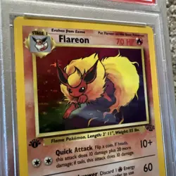 Flareon Holo 1st Edition PSA 8 1999 Pokemon Jungle #3 - Image 2