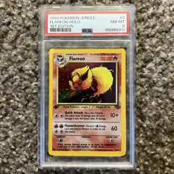 Flareon Holo 1st Edition PSA 8 1999 Pokemon Jungle #3 - Image 3