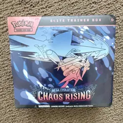 Pokemon TCG Elite Trainer Box Mega Evolution Chaos Rising English 1 Box 9 Cards - Image 1