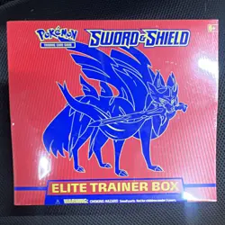 Pokemon TCG Sword & Shield Elite Trainer Box Zacian English 2019 65 Cards - Image 1