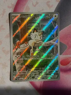 Meowth 106/094 Illustration Rare Phantasmal Flames Pokemon Holo Near Mint - Image 1