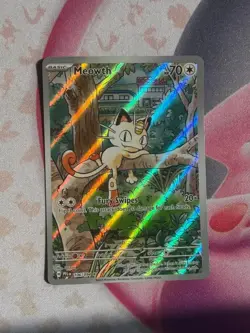 Meowth 106/094 Illustration Rare Phantasmal Flames Pokemon Holo Near Mint - Image 1