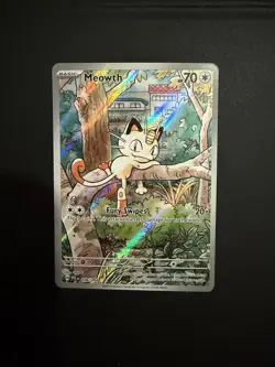 Meowth 106/094 Phantasmal Flames Illustration Rare Full Art Pokemon Card NM - Image 1