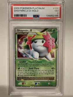 Pokemon Shaymin LV.X 126/127 PSA 7 NM Ultra Rare Holo Platinum Base Set - Image 1