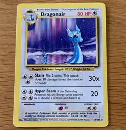 Wizards Pokemon TCG Base Set Dragonair Rare 18/102 80 HP English 1999 - Image 1