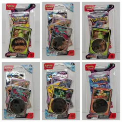 6 Pokemon TCG Scarlet and Violet Journey Together Booster Pack and Coin - Image 1