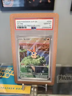 2025 Pokemon SVP 208 Victini Graded card Illustration Rare Promo PSA 10 Gem Mint - Image 1