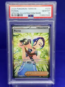 2024 Pokemon Scarlet Violet Twilight Masquerade Perrin SIR #220 PSA 10 Gem Mint - Image 1