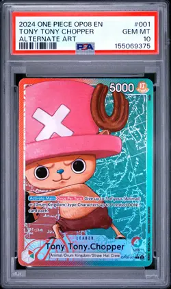 2024 ONE PIECE OP08-TWO LEGENDS ALTERNATE ART #001 TONY TONY CHOPPER PSA 10 - Image 1