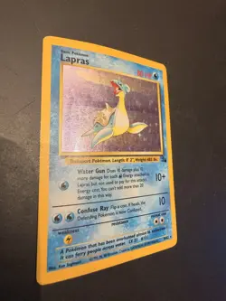 Lapras 10/62 Fossil Holo Rare Vintage Pokemon Card WOTC 1999 MP - Image 2