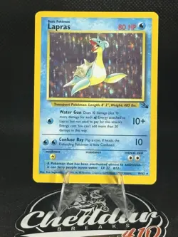 Pokemon TCG Lapras - 10/62 Fossil Unlimited Holo Rare Card WOTC - LP - PTS - Image 1