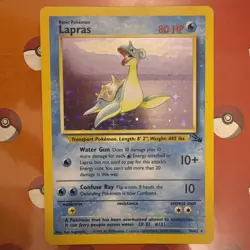 Pokemon TCG Lapras Fossil Holo Card 10/62 Series - NM - Image 1