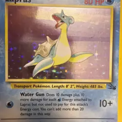 Pokemon TCG Lapras Fossil Holo Card 10/62 Series - NM - Image 3