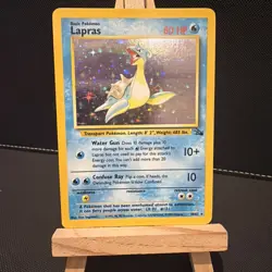 Pokemon TCG Lapras Fossil Holo Rare Card WOTC 10/62 Series LP - Image 1