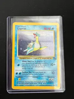 Pokemon TCG Lapras Fossil Holo Card 10/62 - Image 1