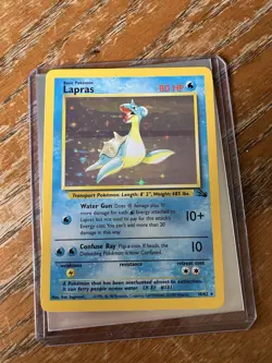 Lapras Fossil Holo Pokemon Card 1999 Wizards of the Coast 10/62 Ken Sugimori - Image 1