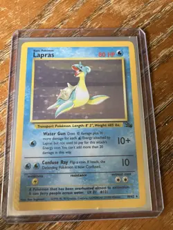 Lapras Fossil Holo Pokemon Card 1999 Wizards of the Coast 10/62 Ken Sugimori - Image 3