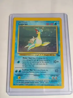 Pokemon TCG Lapras Fossil Holo Card 10/62 Series - Image 1
