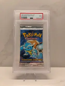 1999 Pokemon Base Set Unlimited Booster Pack (Blastoise Art, Thick Font) - PSA 9 - Image 1