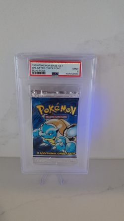 1999 Pokemon Base Set Unlimited Booster Pack (Blastoise Art, Thick Font) - PSA 9 - Image 2